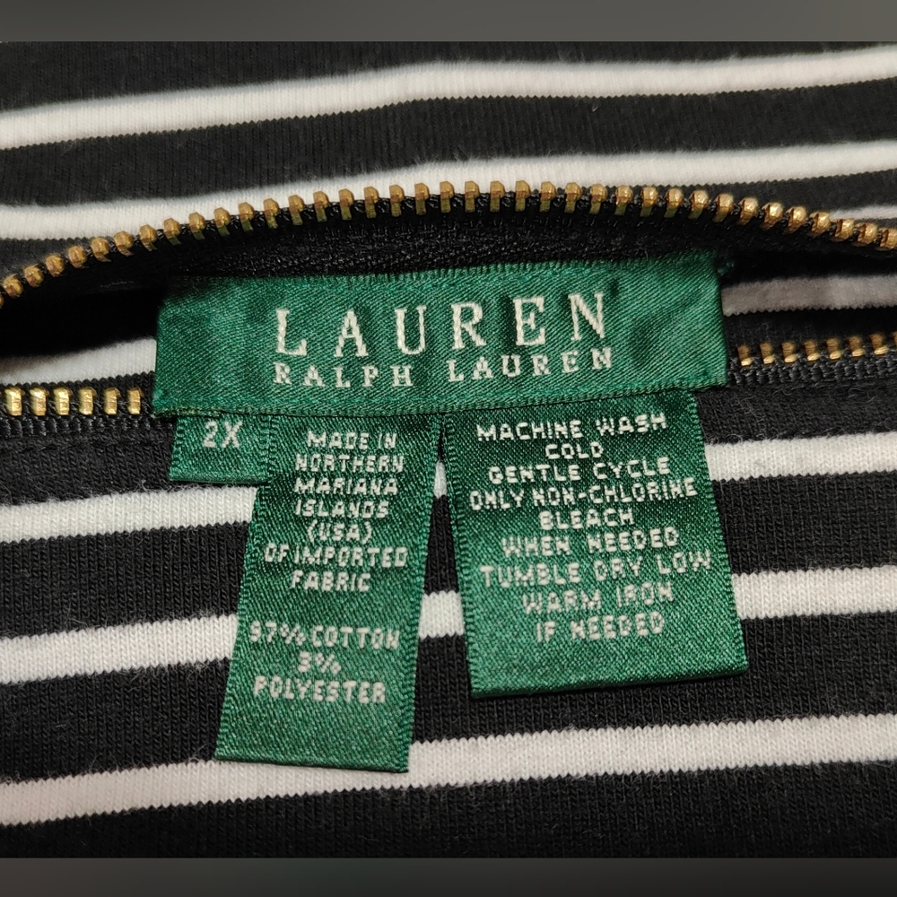 Women's Lauren Ralph Lauren Black & White Reversible Blazer Jacket, 2X - Picture 4 of 8